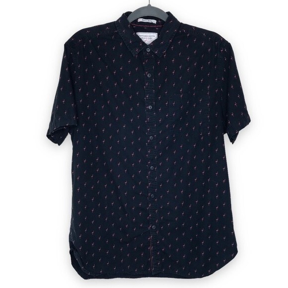 Zipcode Travellers Collection Slim Fit Flamingo All Over Print Shirt Mens Large - Picture 2 of 16